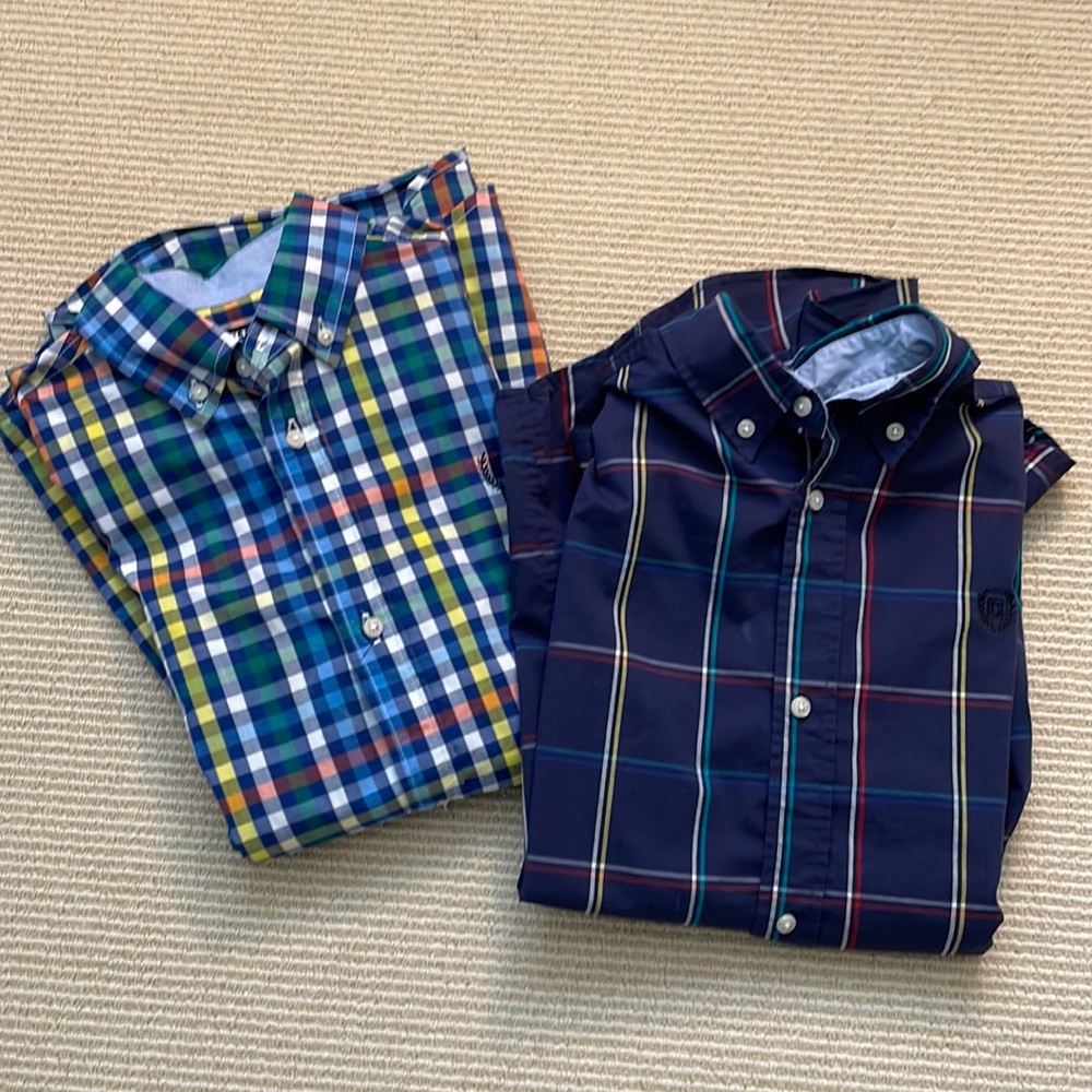 2 Chaps boys button down shirts- size L